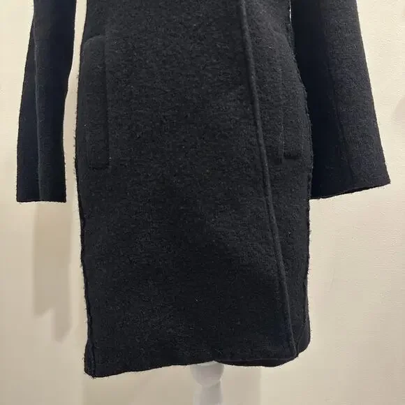 J. Crew Black Daphne Italian Boiled Wool Top Coat Sz 2 Old Money Preppy Heritage - Picture 7 of 12